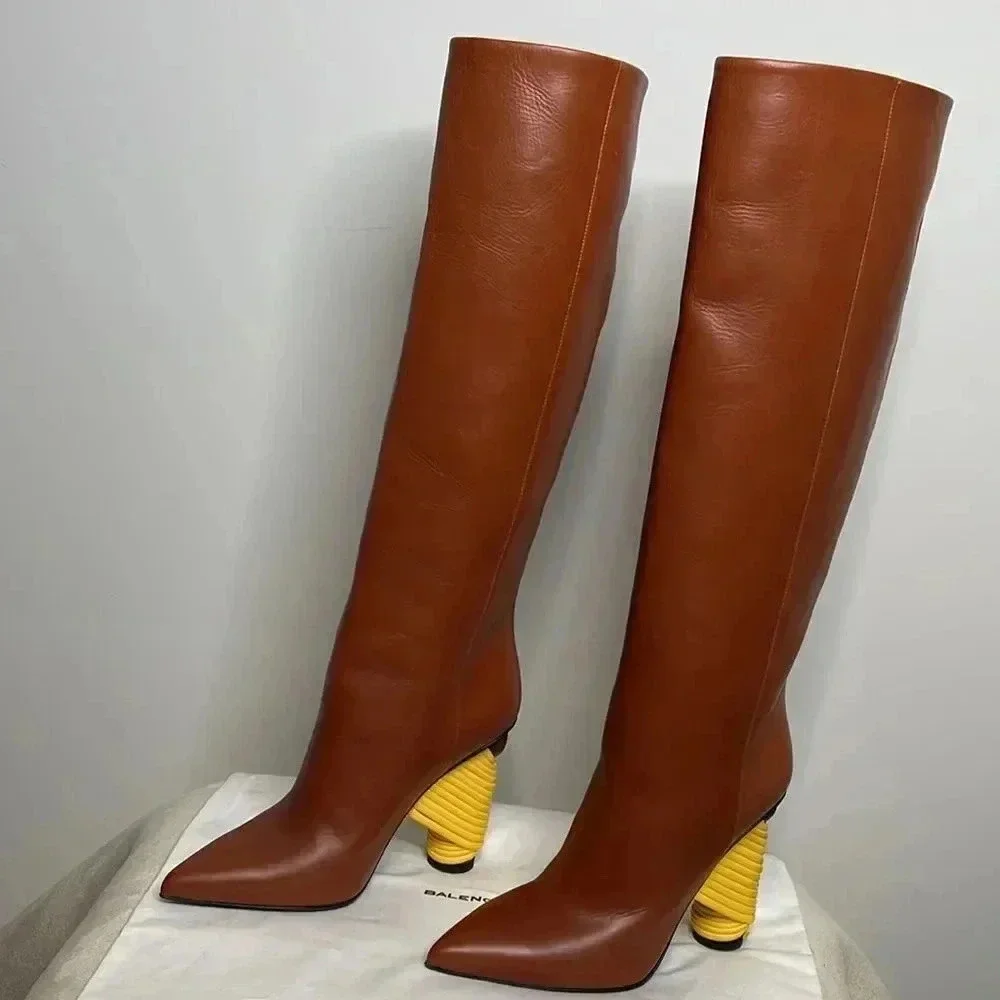 Balenciaga Camel Knee Length Boots - Picture 3 of 9